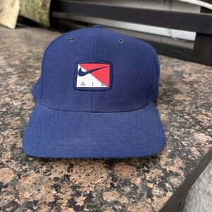 Vintage Y2K Nike Air Adjustable Strapback Hat Cap Blue Swoosh Red Max tailwind